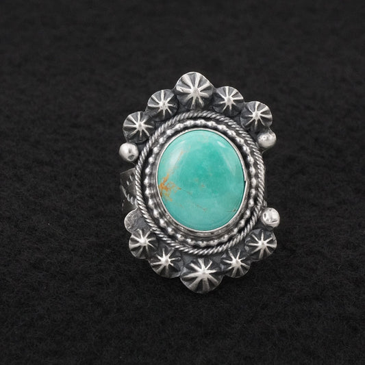 Cordell Platero Turquoise & Sterling Silver Ring Size Adjustable