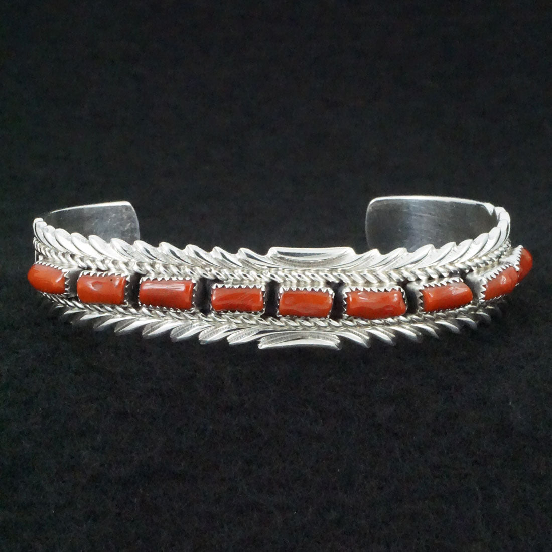 Anthony Brown Coral & Sterling Silver Bracelet