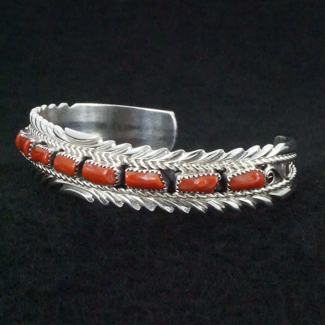 Anthony Brown Coral & Sterling Silver Bracelet