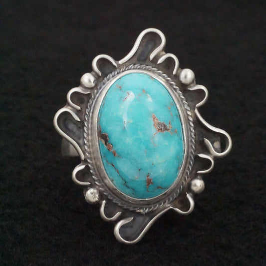 Randy Billy Turquoise & Sterling Silver Ring Size Adjustable