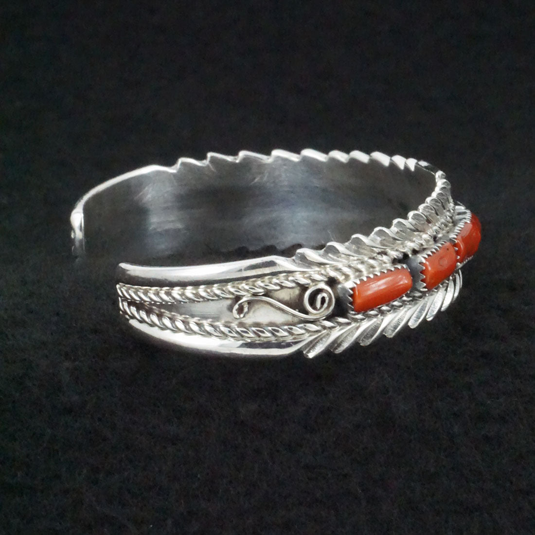 Anthony Brown Coral & Sterling Silver Bracelet