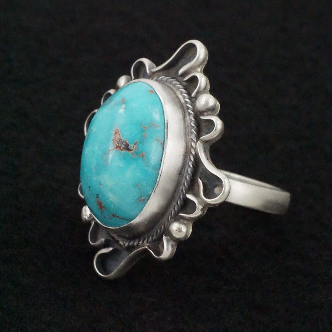 Randy Billy Turquoise & Sterling Silver Ring Size Adjustable