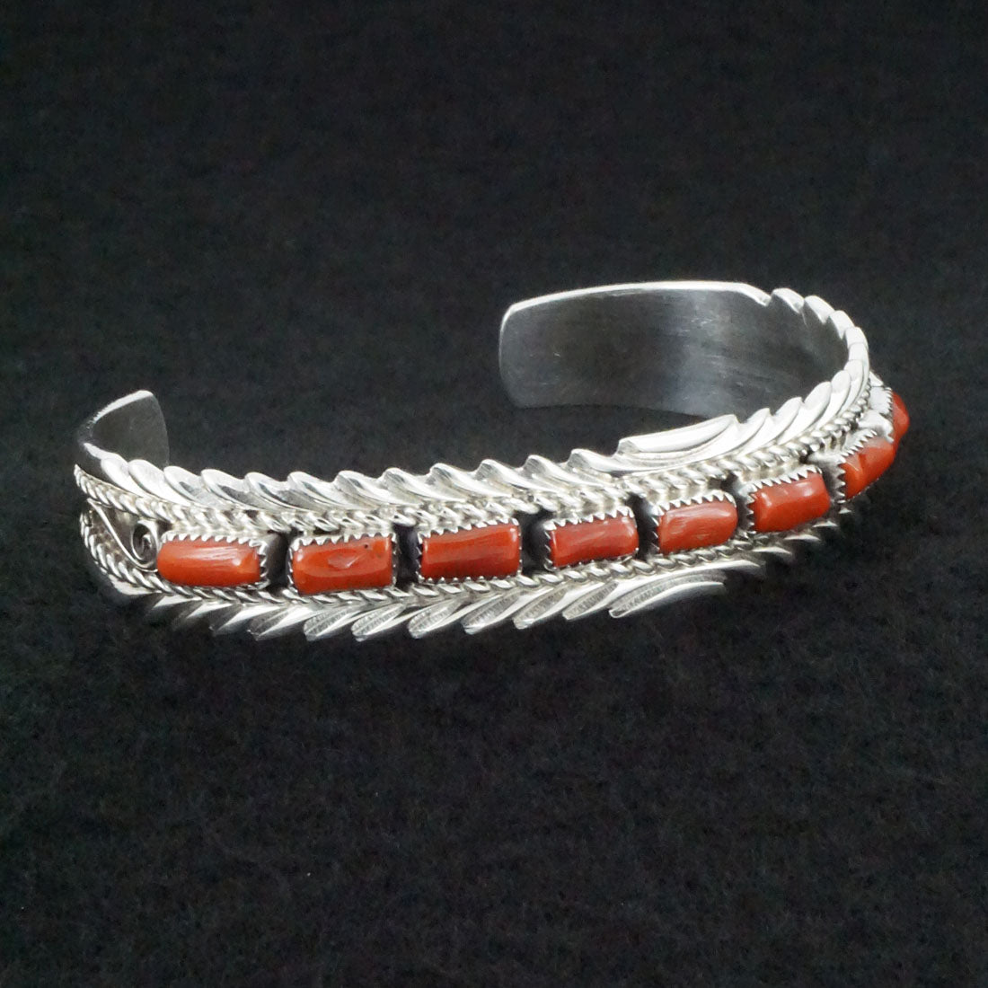 Anthony Brown Coral & Sterling Silver Bracelet