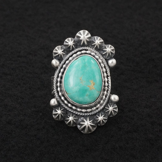 Cordell Platero Turquoise & Sterling Silver Ring Size Adjustable
