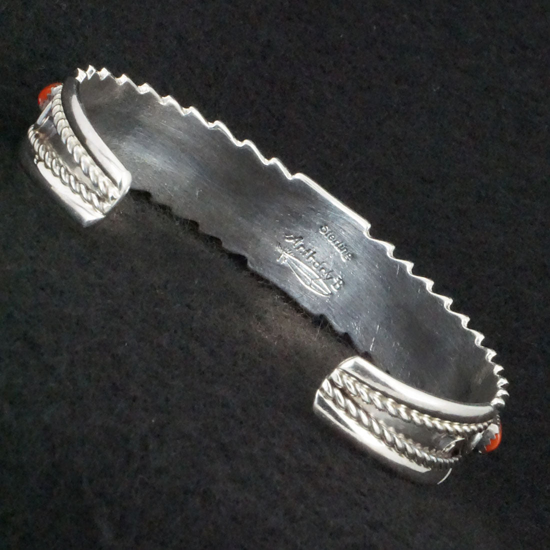 Anthony Brown Coral & Sterling Silver Bracelet