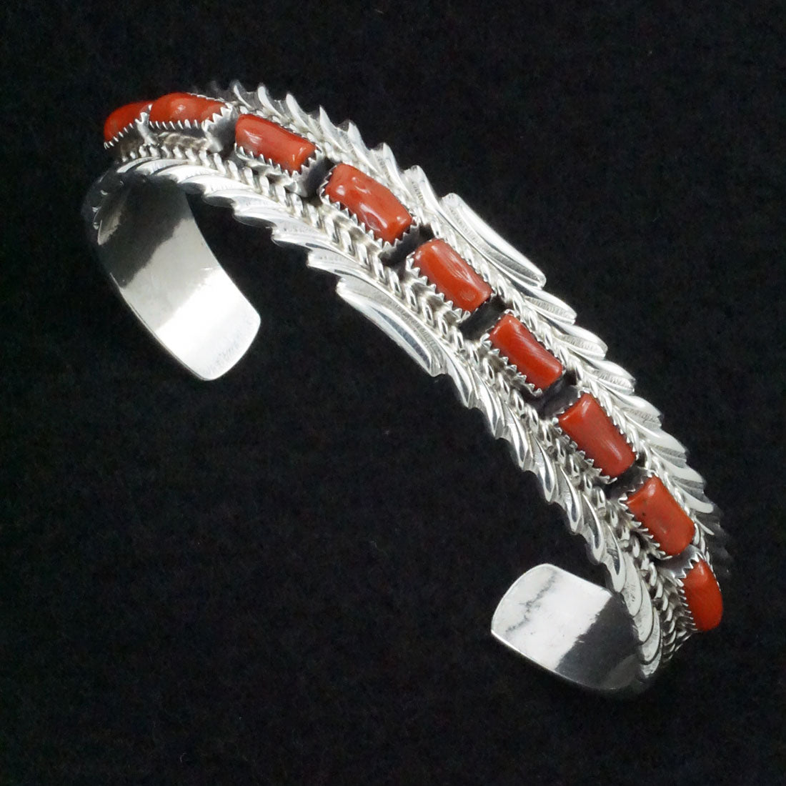 Anthony Brown Coral & Sterling Silver Bracelet