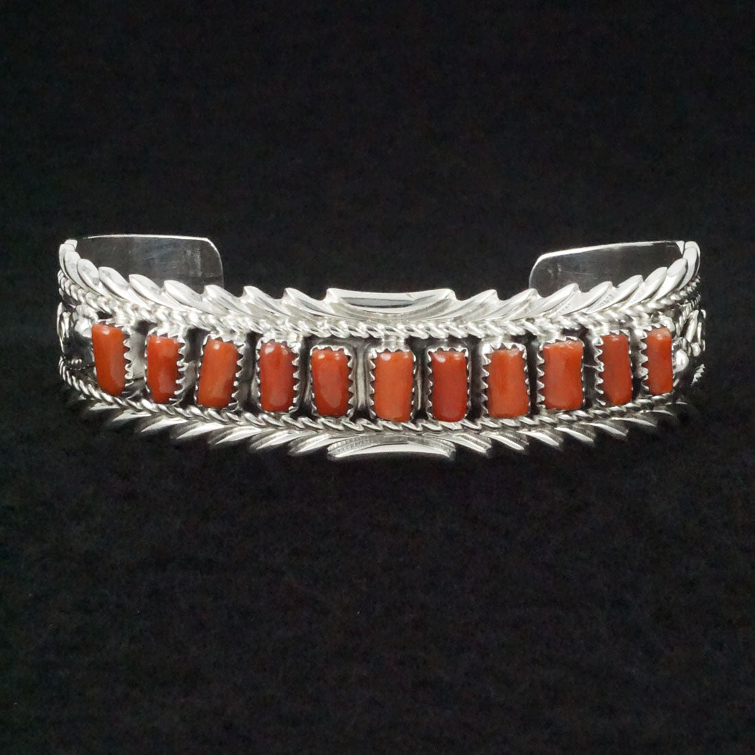 Anthony Brown Coral & Sterling Silver Bracelet