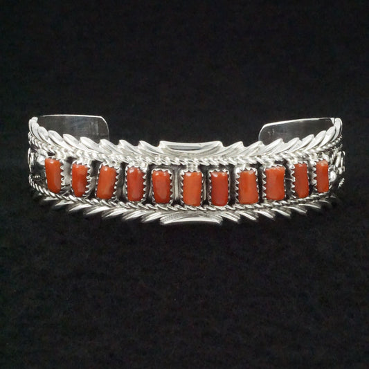 Anthony Brown Coral & Sterling Silver Bracelet