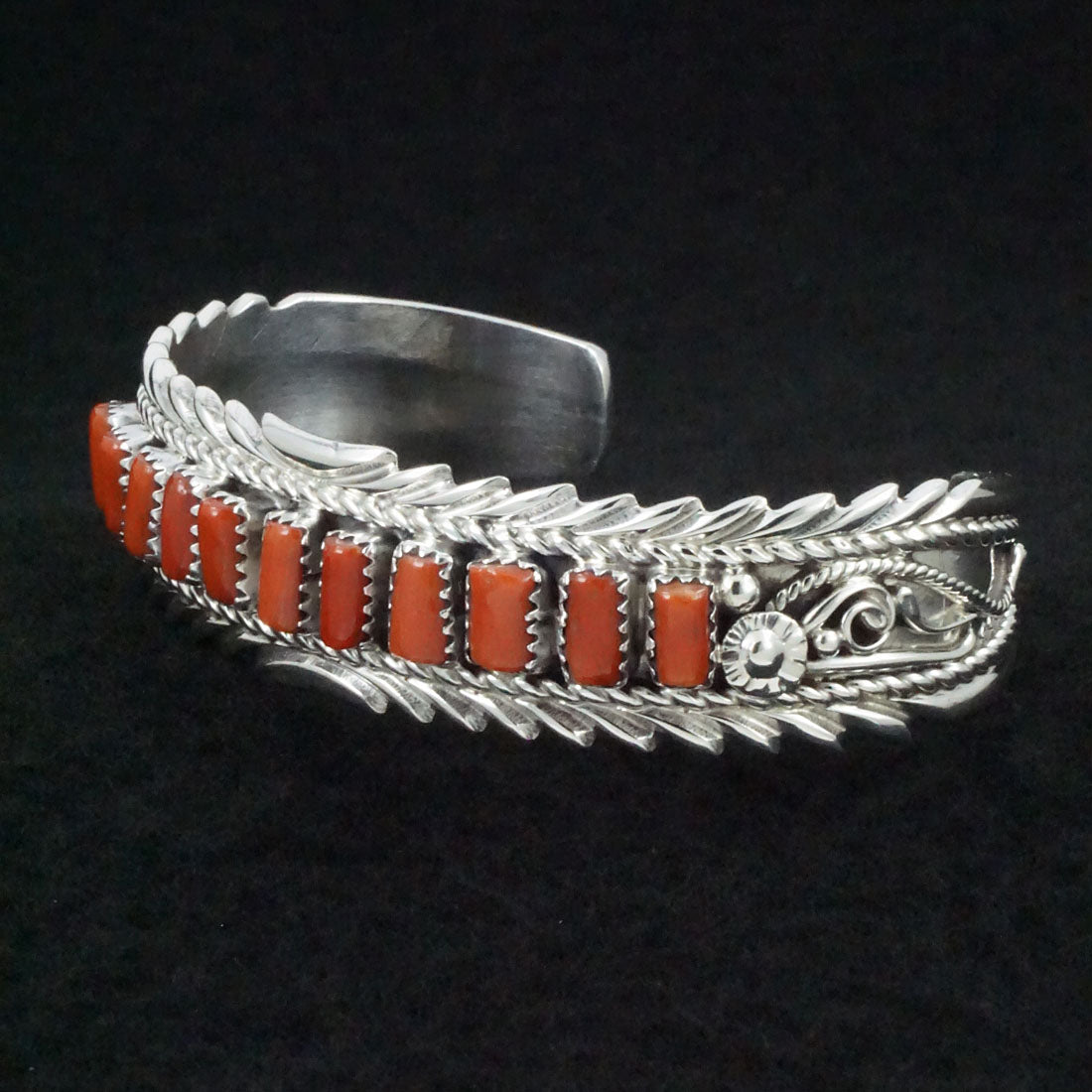 Anthony Brown Coral & Sterling Silver Bracelet