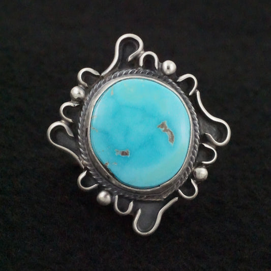 Randy Billy Turquoise & Sterling Silver Ring Size Adjustable