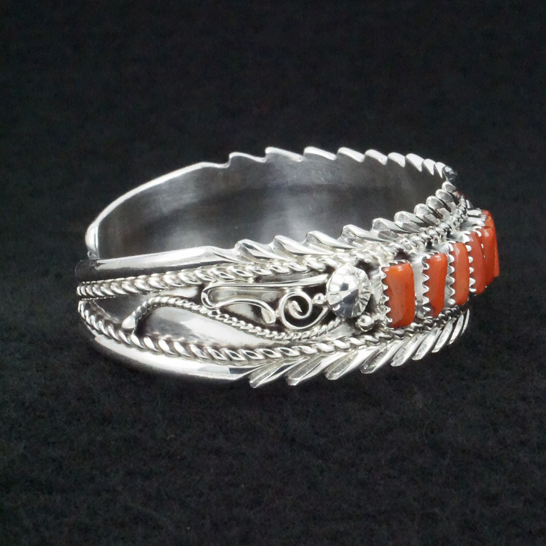 Anthony Brown Coral & Sterling Silver Bracelet