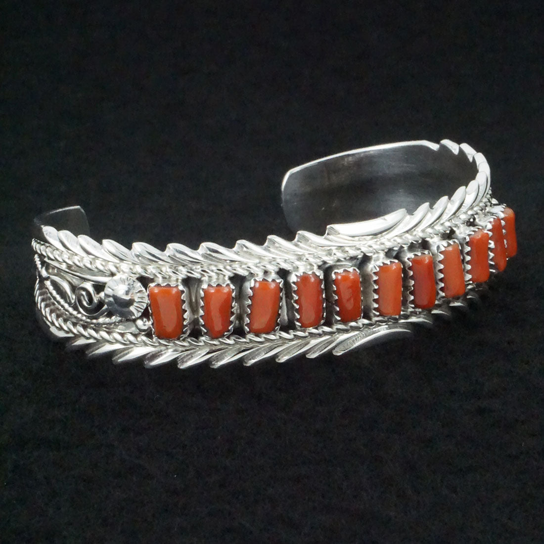 Anthony Brown Coral & Sterling Silver Bracelet