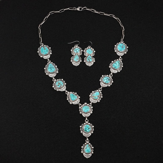 Kathleen Livingston Turquoise & Sterling Silver Necklace Set