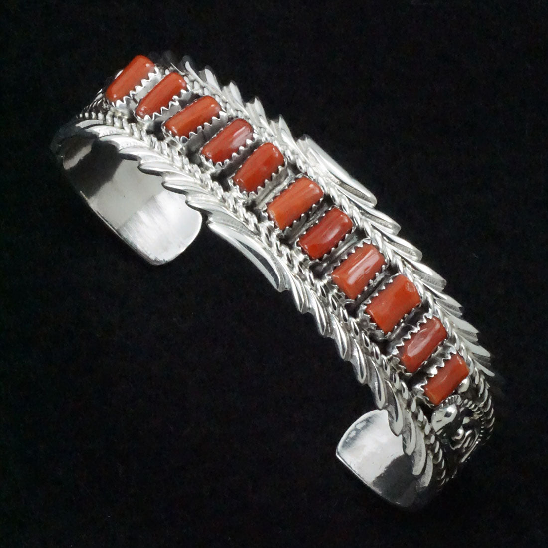 Anthony Brown Coral & Sterling Silver Bracelet