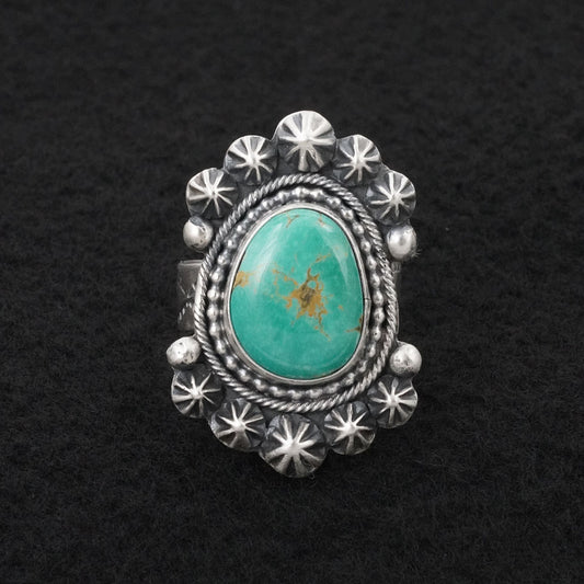 Cordell Platero Turquoise & Sterling Silver Ring Size Adjustable