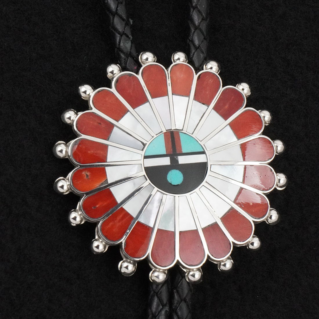 April Unkestine Multi-Stone & Sterling Silver Bolo Tie