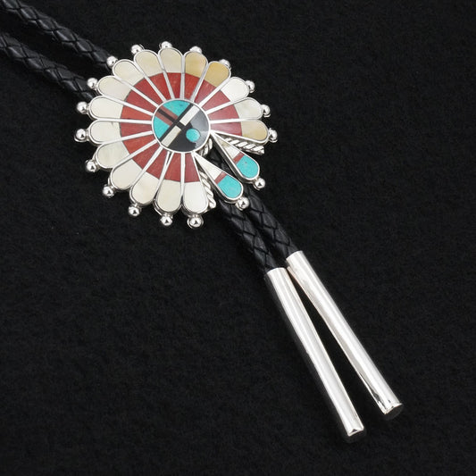April Unkestine Multi-Stone & Sterling Silver Bolo Tie