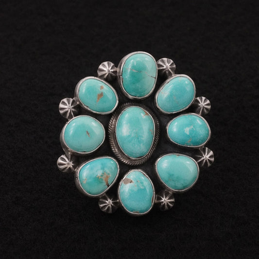 Paul Livingston Turquoise & Sterling Silver Ring Size Adjustable