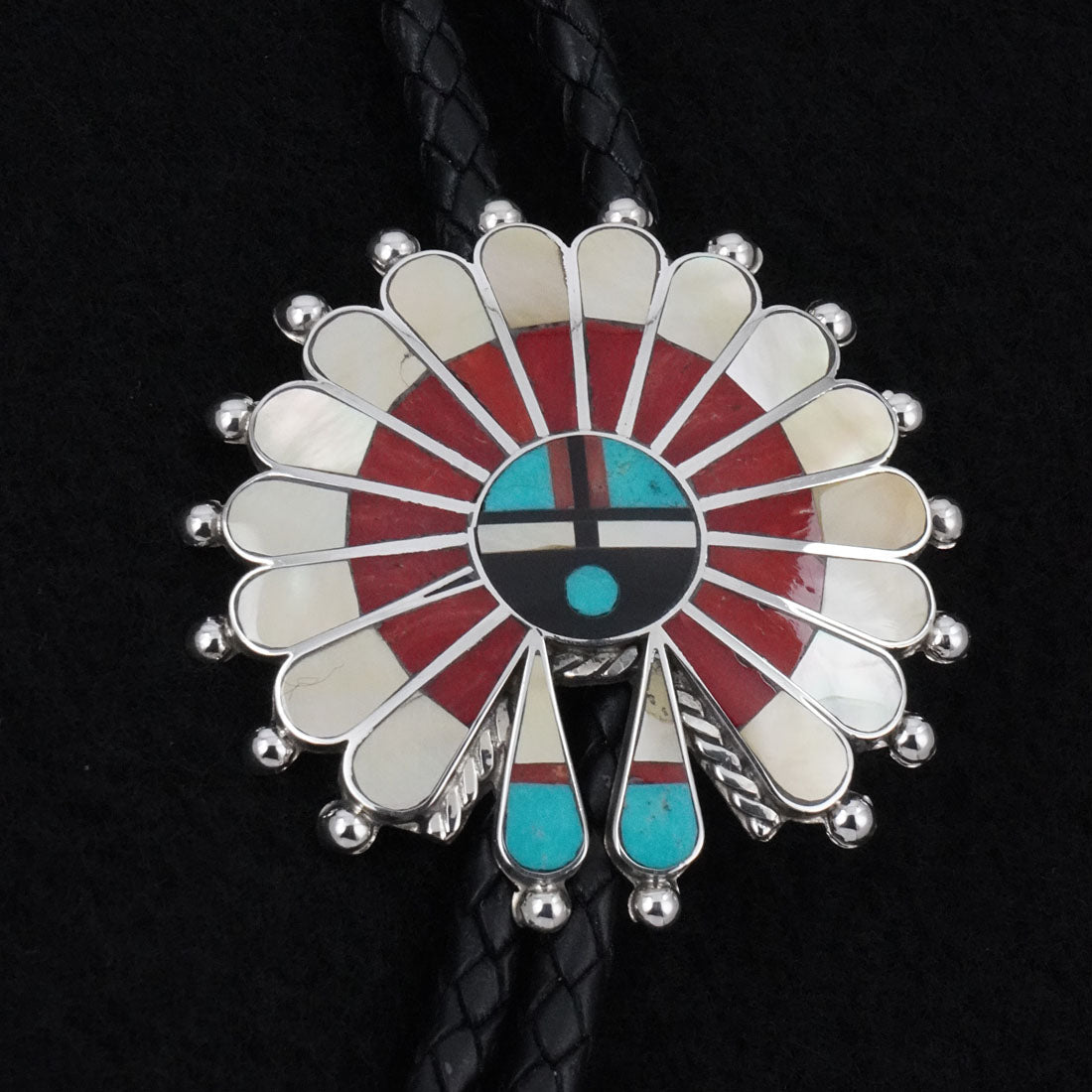April Unkestine Multi-Stone & Sterling Silver Bolo Tie