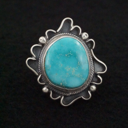 Randy Billy Turquoise & Sterling Silver Ring Size Adjustable