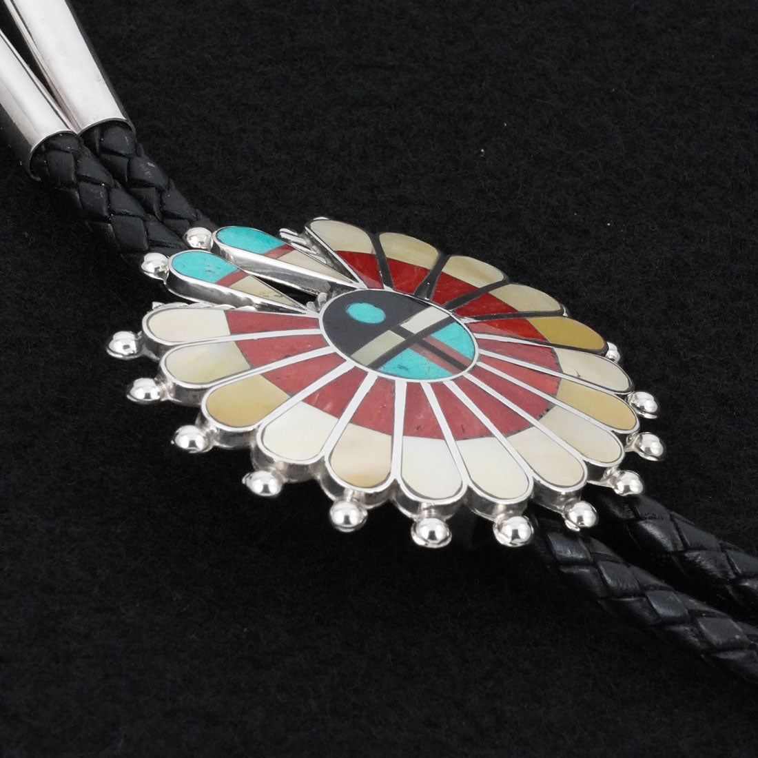 April Unkestine Multi-Stone & Sterling Silver Bolo Tie