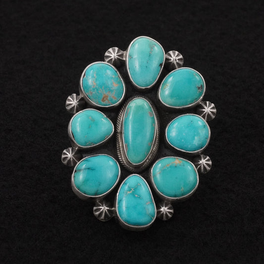 Paul Livingston Turquoise & Sterling Silver Ring Size Adjustable