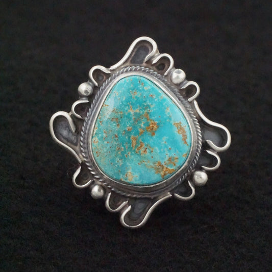 Randy Billy Turquoise & Sterling Silver Ring Size Adjustable