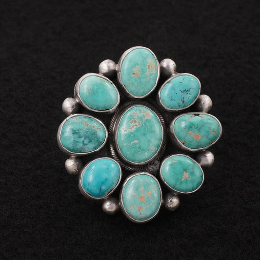 Paul Livingston Turquoise & Sterling Silver Ring Size Adjustable