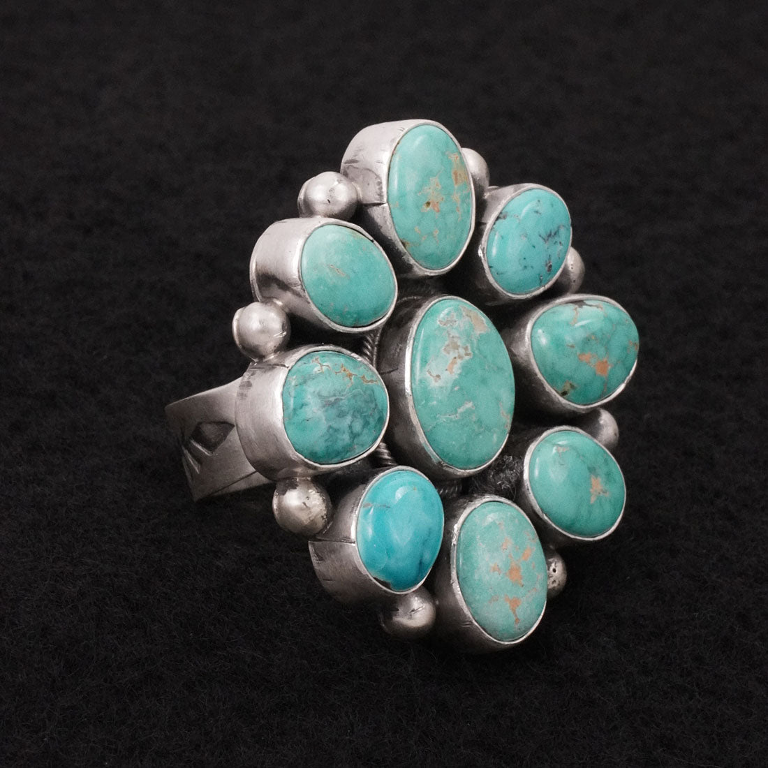 Paul Livingston Turquoise & Sterling Silver Ring Size Adjustable