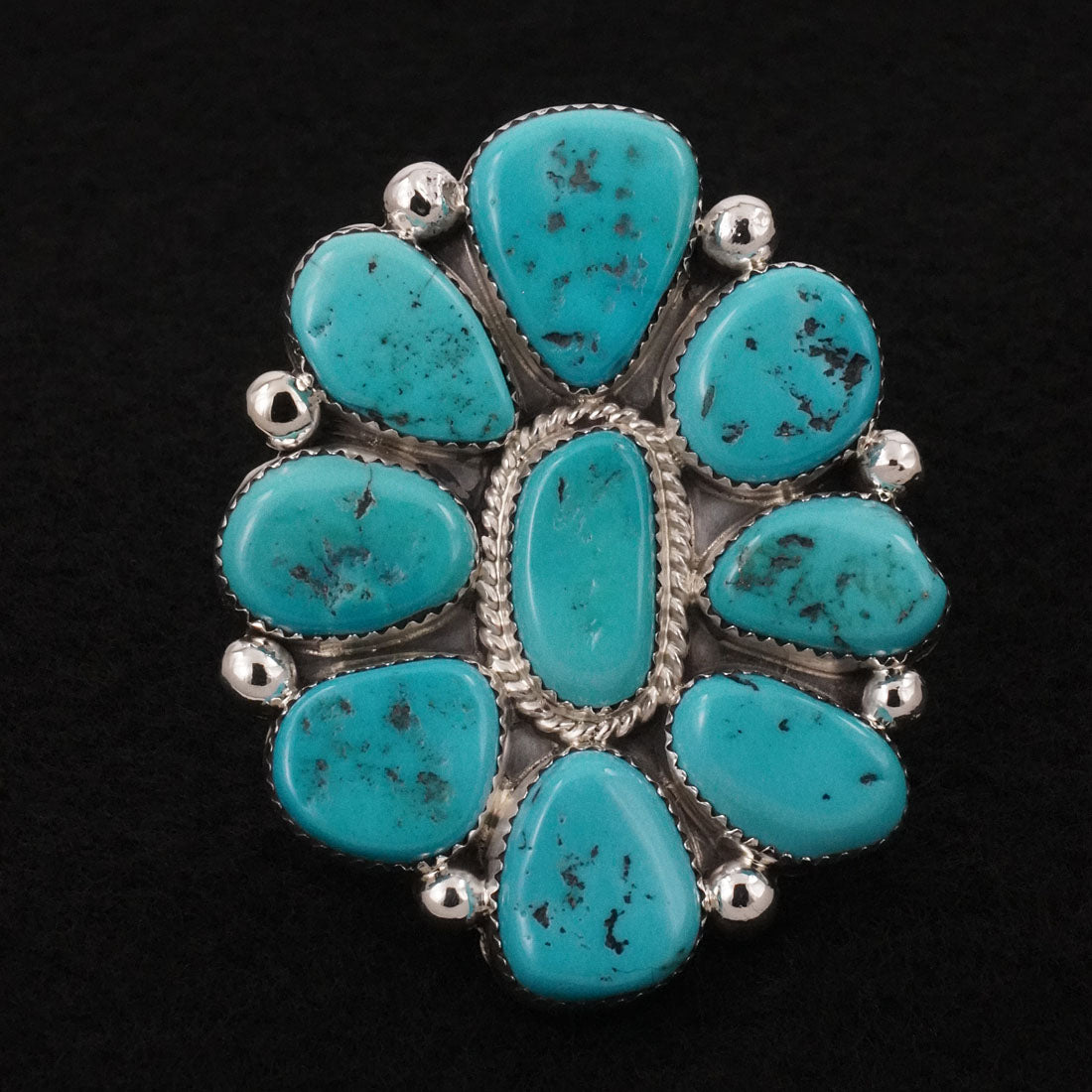 Anthony Brown Turquoise & Sterling Silver Ring Size 10