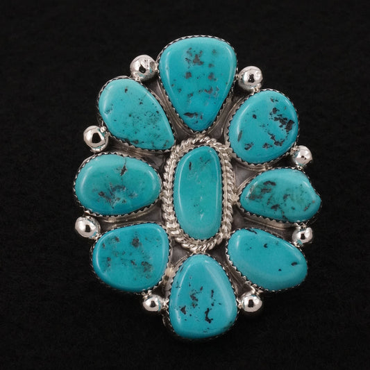 Anthony Brown Turquoise & Sterling Silver Ring Size 10