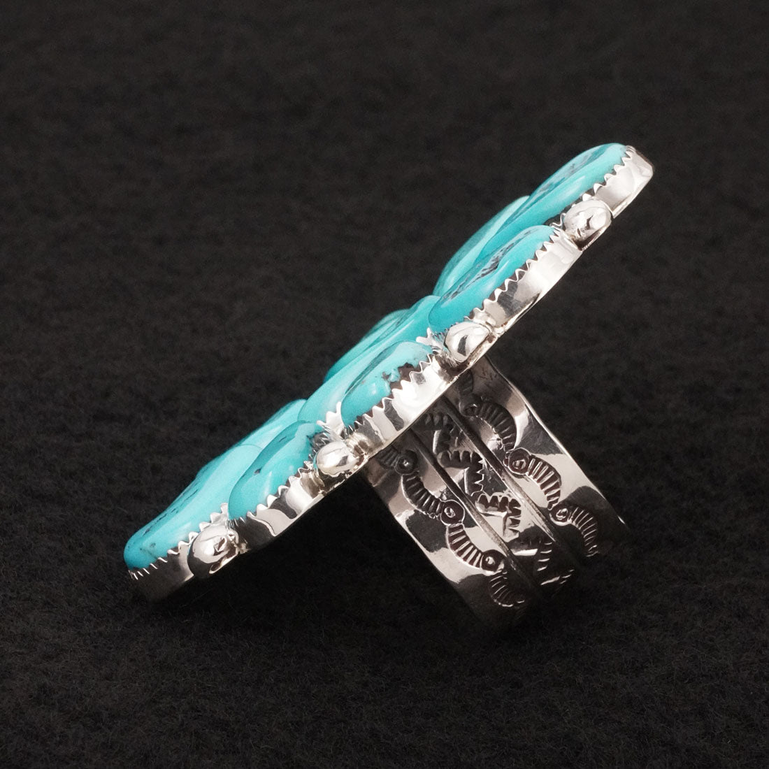 Anthony Brown Turquoise & Sterling Silver Ring Size 10