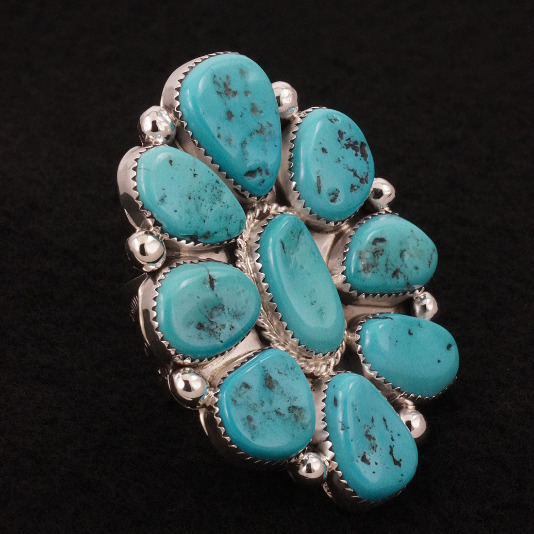 Anthony Brown Turquoise & Sterling Silver Ring Size 10