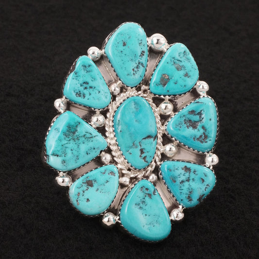 Anthony Brown Turquoise & Sterling Silver Ring Size 10