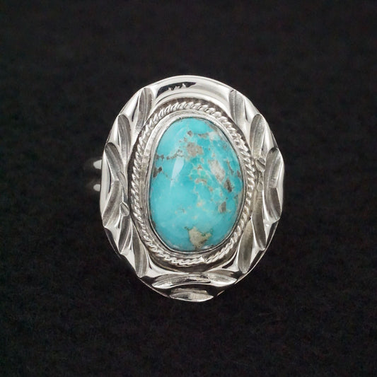 Randy Billy Turquoise & Sterling Silver Ring Size Adjustable