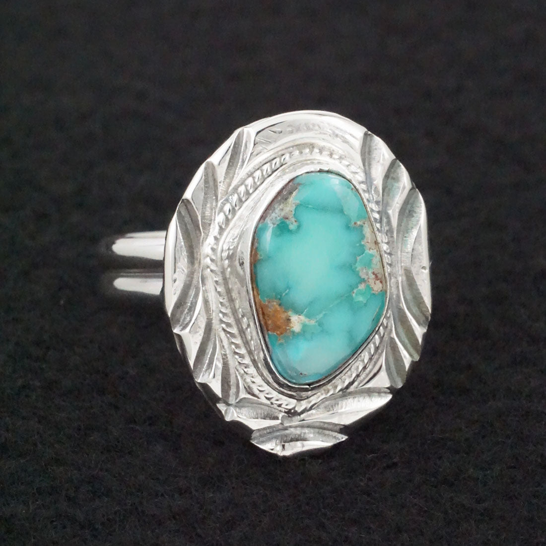 Randy Billy Turquoise & Sterling Silver Ring Size Adjustable