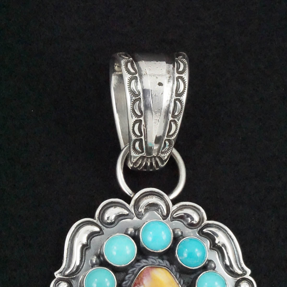 Roland Dixson Spiny Oyster, Turquoise & Sterling Silver Pendant