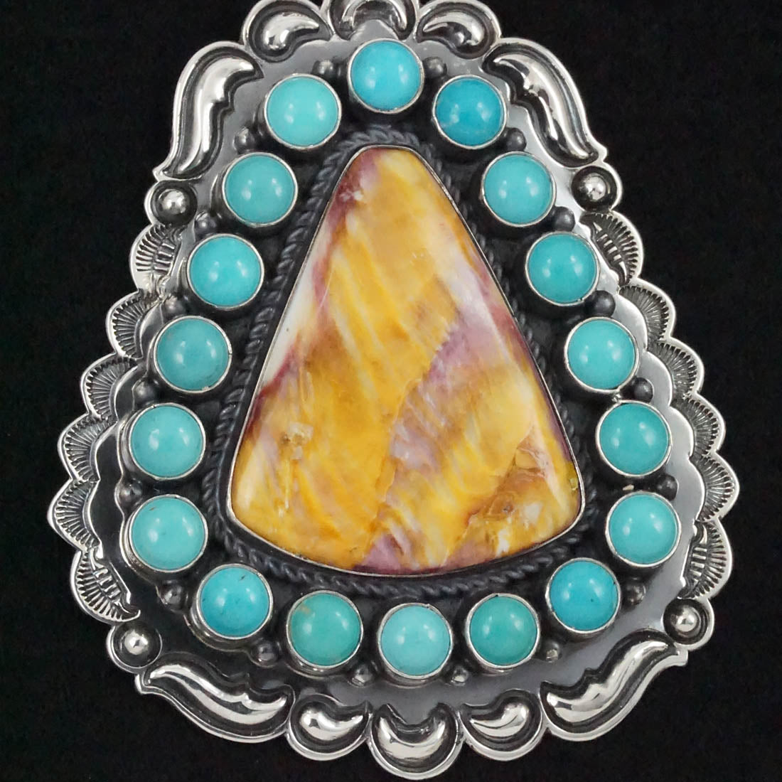 Roland Dixson Spiny Oyster, Turquoise & Sterling Silver Pendant