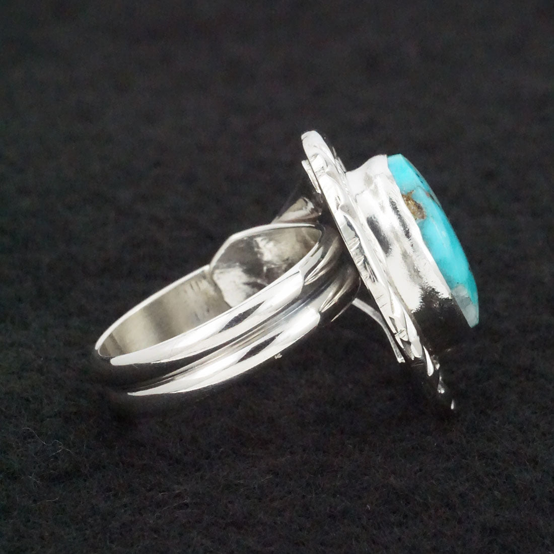 Randy Billy Turquoise & Sterling Silver Ring Size Adjustable