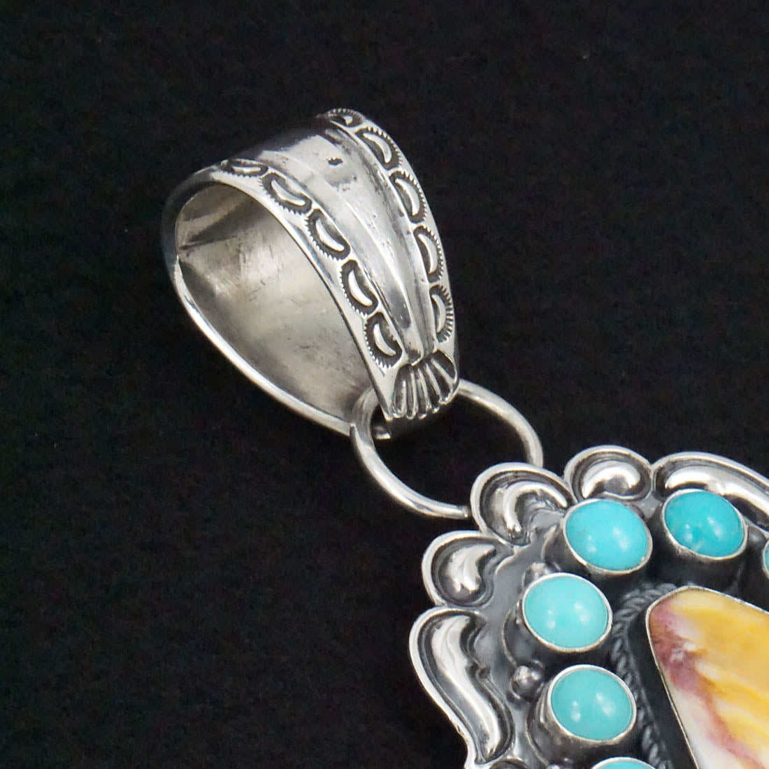 Roland Dixson Spiny Oyster, Turquoise & Sterling Silver Pendant