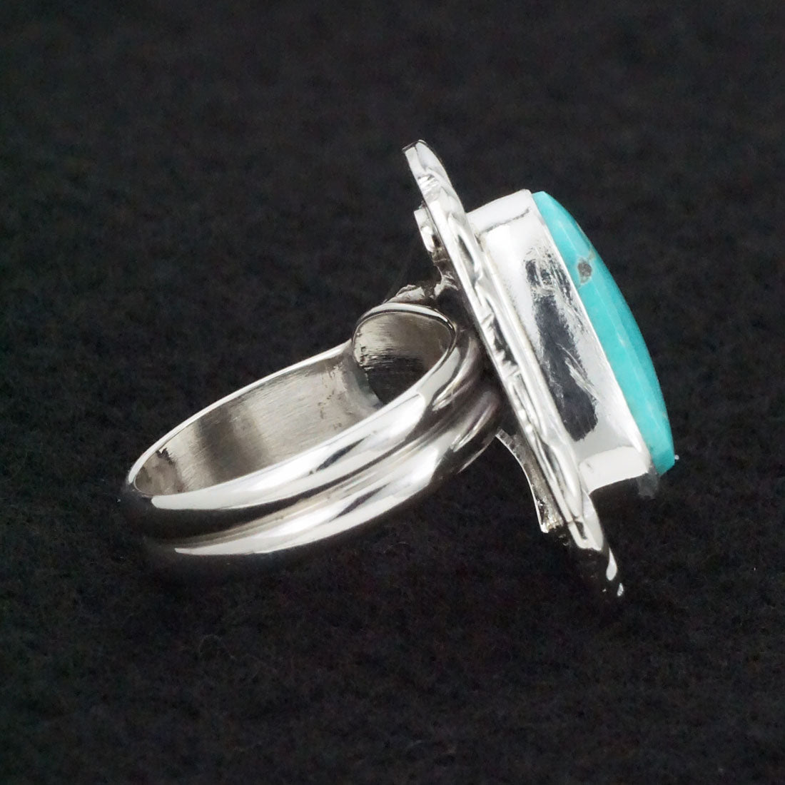 Randy Billy Turquoise & Sterling Silver Ring Size Adjustable