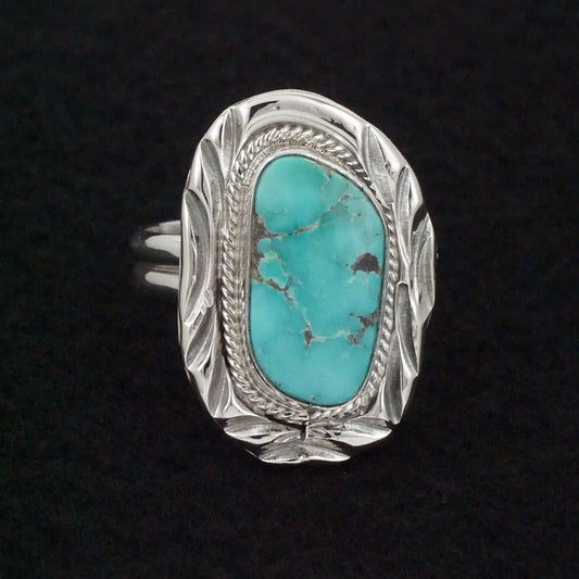 Randy Billy Turquoise & Sterling Silver Ring Size Adjustable