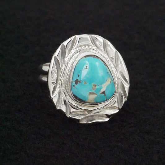 Randy Billy Turquoise & Sterling Silver Ring Size Adjustable