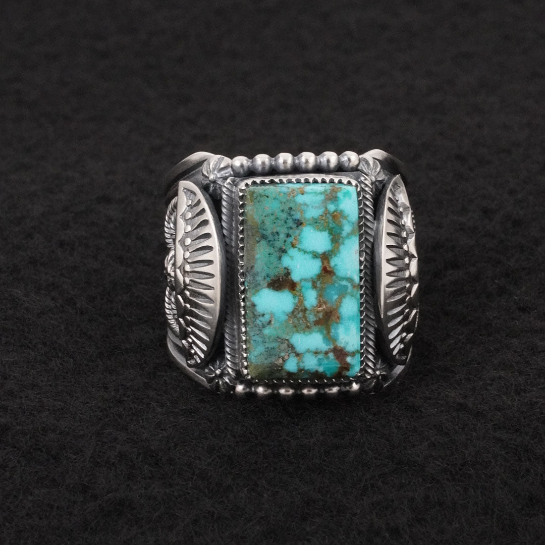 Delbert Gordon Turquoise & Sterling Silver Ring Size 12.5