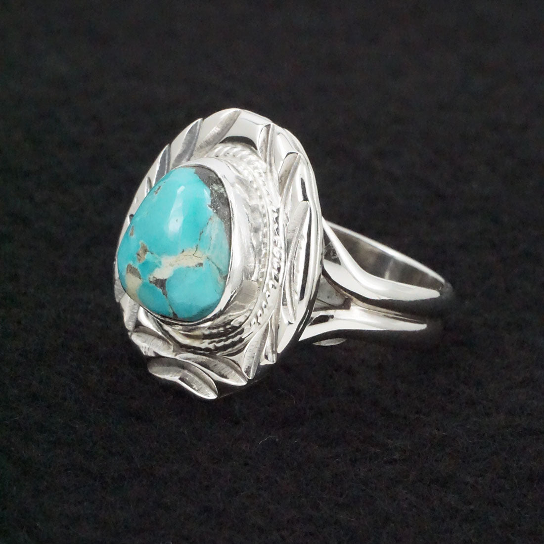 Randy Billy Turquoise & Sterling Silver Ring Size Adjustable