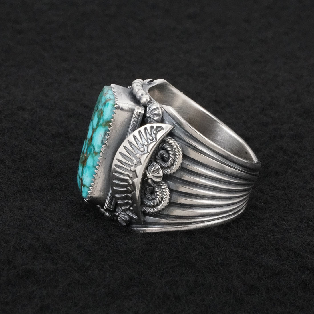 Delbert Gordon Turquoise & Sterling Silver Ring Size 12.5