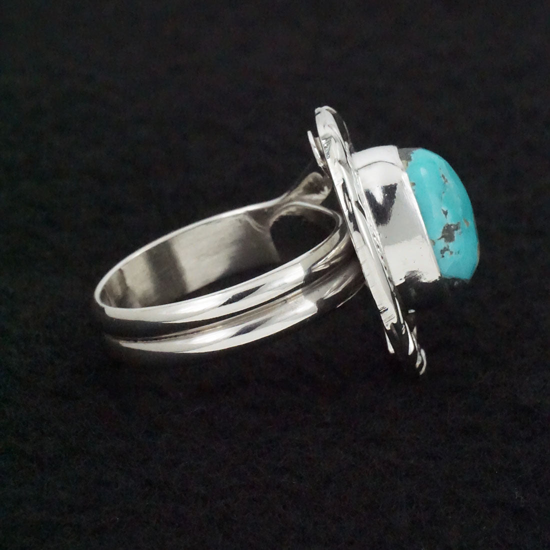 Randy Billy Turquoise & Sterling Silver Ring Size Adjustable