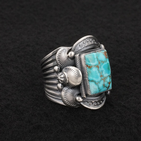 Delbert Gordon Turquoise & Sterling Silver Ring Size 9