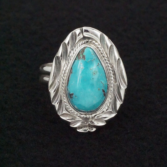 Randy Billy Turquoise & Sterling Silver Ring Size Adjustable