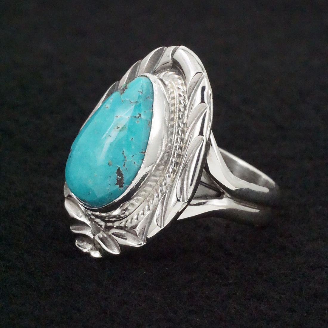 Randy Billy Turquoise & Sterling Silver Ring Size Adjustable